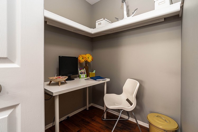 5x5 Storage Closet Converted to Home Office at Prentiss Pointe