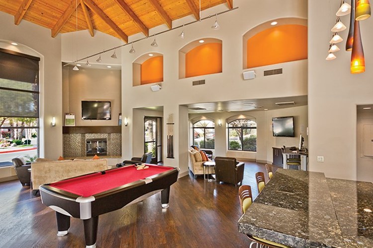 Gorgeous clubhouse with TVs, billiards and full kitchen