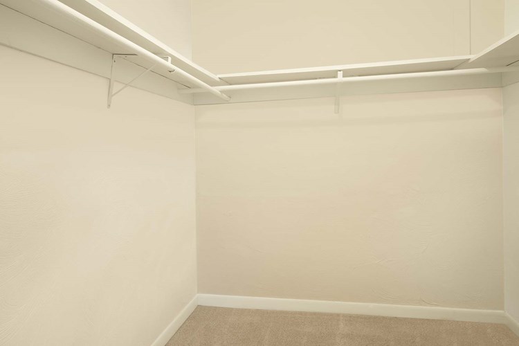 Spacious walk-in closets in select homes