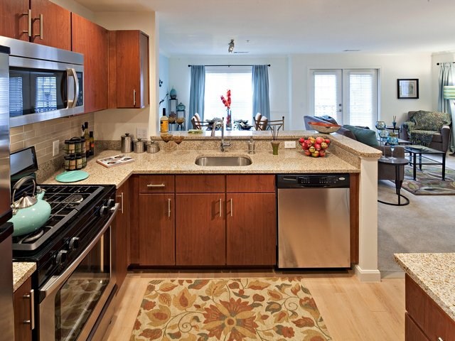 Two Bedroom Townhome (BT4) Kitchen with Upgraded Cabinetry and Stainless Steel Appliances