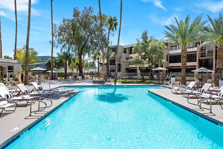 Escape the Arizona heat in our sparkling swimming pool.