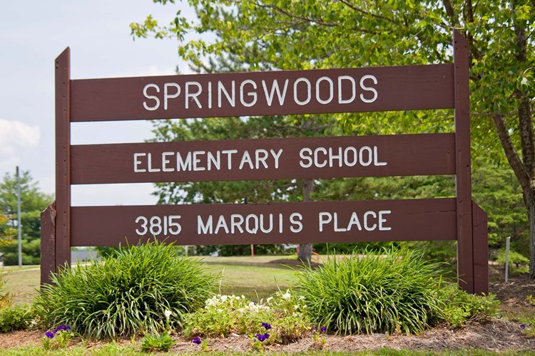 Springwoods Elementary School is within walking distance