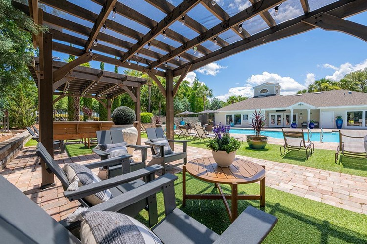 Relax in the shade under our poolside pergolas while overlooking the pool.