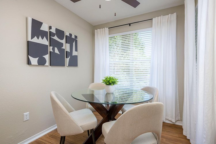 Your living room features a separate dining room area in addition to eat-in kitchen.