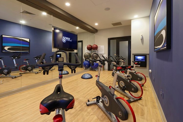 Spin studio with Fitness on Demand technology