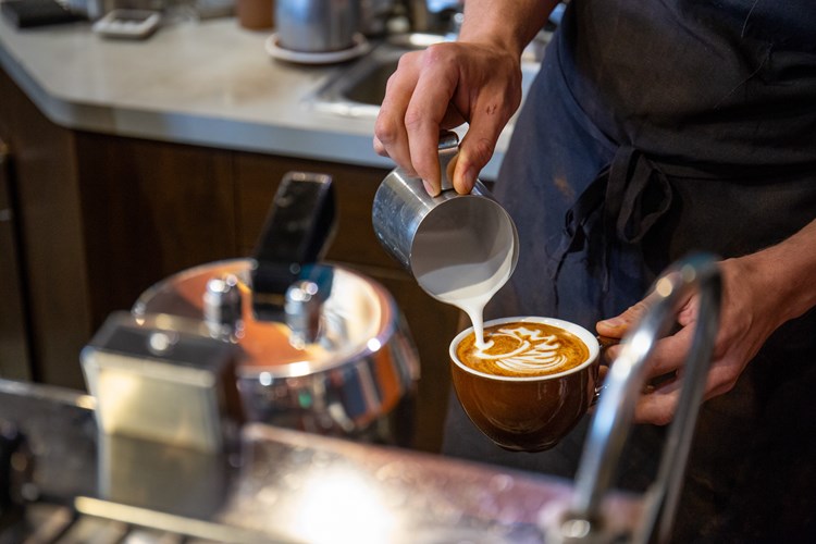 Grab your morning coffee from Ozo, only a 5-minute walk away