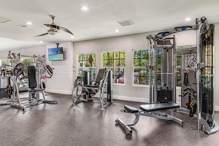 Our fitness center also features plenty of weight training equipment.