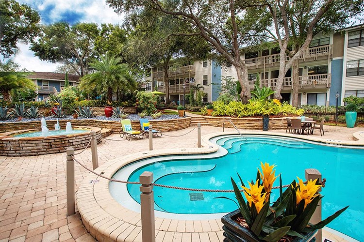 Enjoy views of the beautiful landscaping that surrounds our resort-style pool.