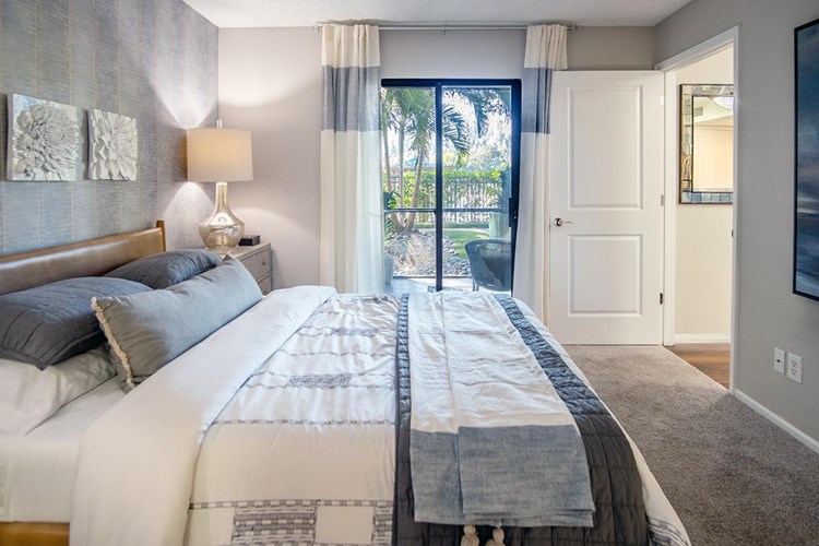 The Riviera Master Suite has it's own private entrance to the screened in lanai.