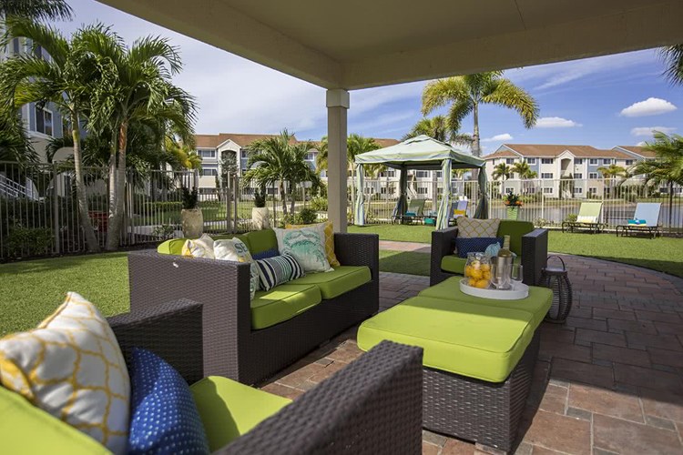 Relax under our cabanas and gazebos.