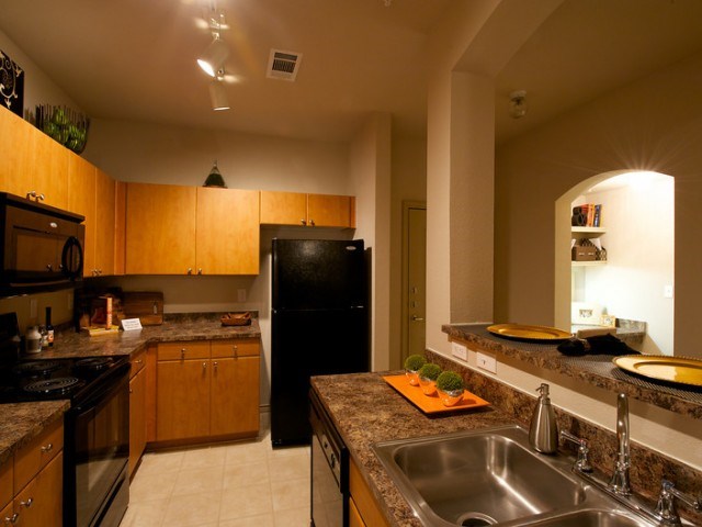 Spacious Kitchens with Black Appliance Package