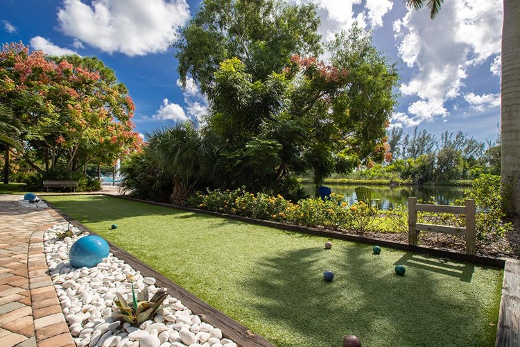 Play a game of bocce ball located next to our hammock island.