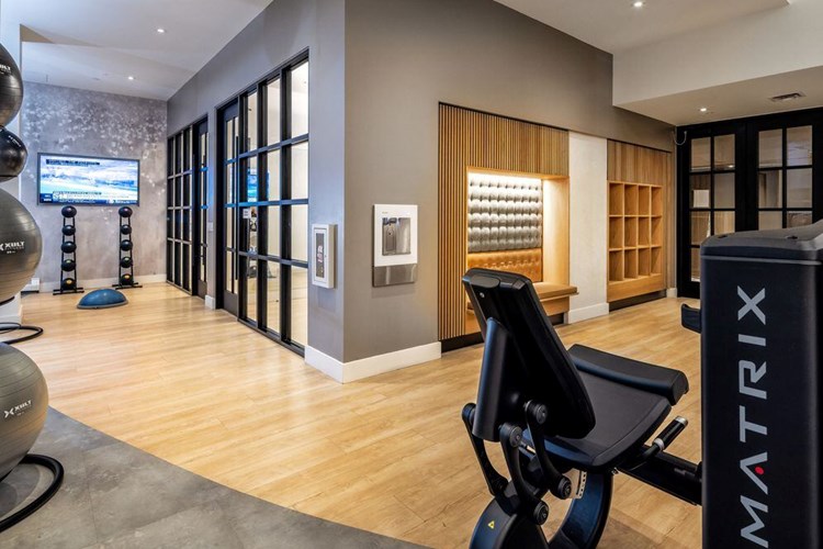 Fitness center with built-in storage