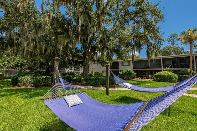 Lay back and relax in our hammock garden, located next to the fire pit.