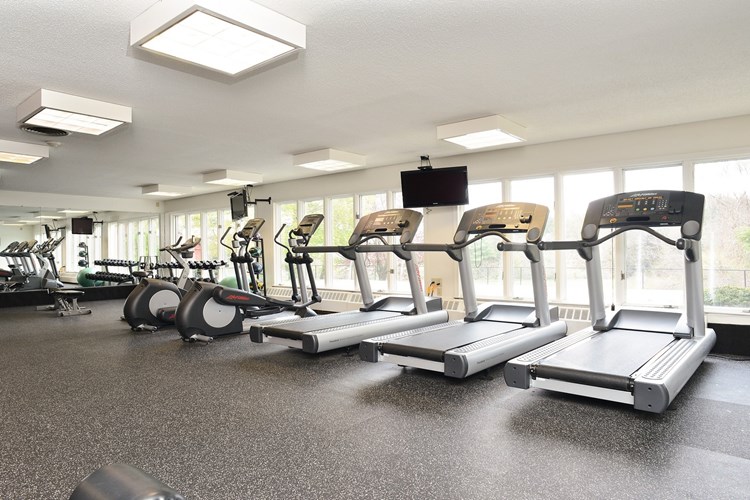 On-site fitness center offers a convenient way to work out