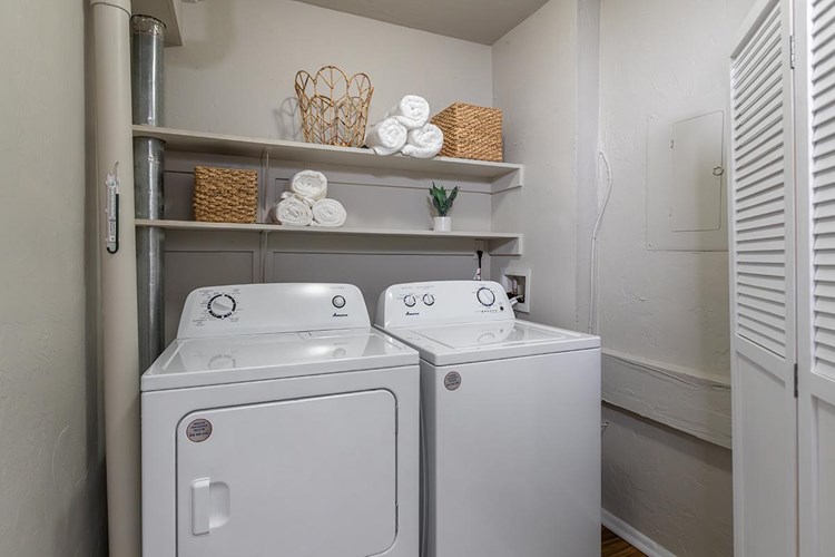 Every two-bedroom apartment home includes an oversized laundry room and storage area, with full-size washers and dryers INCLUDED!