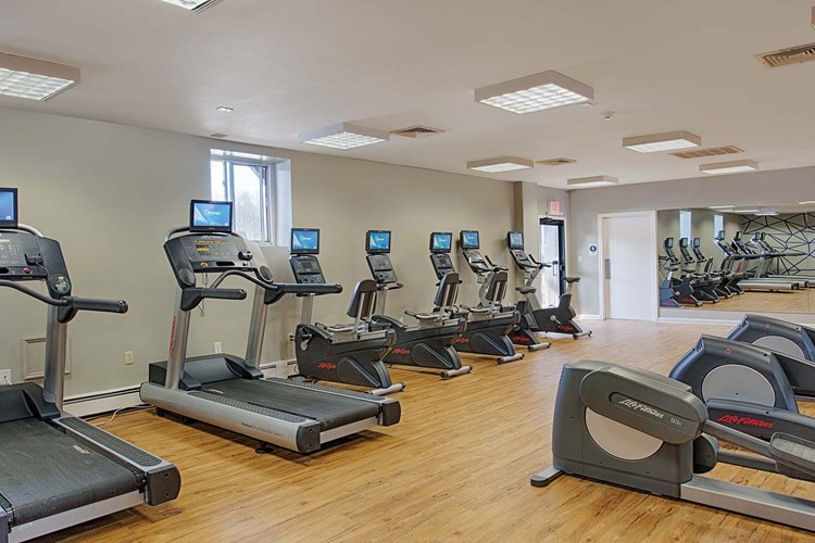 Fitness center includes brand-new equipment with built-in TVs