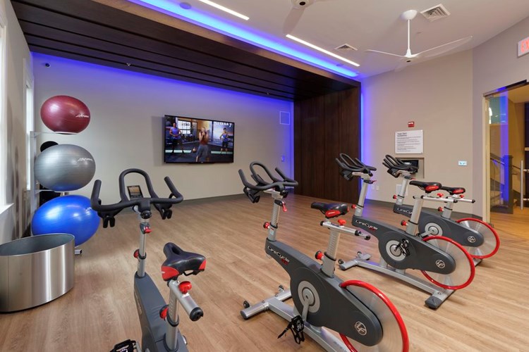 Spin studio with Fitness on Demand programming