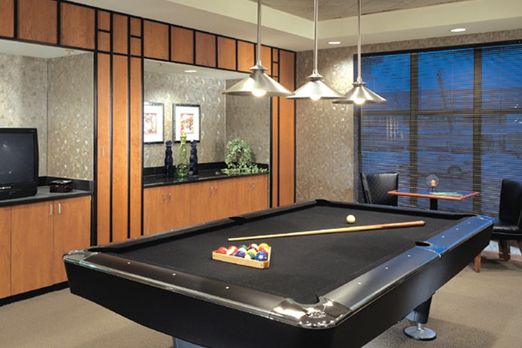 Unleash Your Competitive Spirit in Style: The Billiards Room at Mill City Apartments is the ultimate hub for socializing, sharpening your skills, and enjoying endless hours of friendly competition.