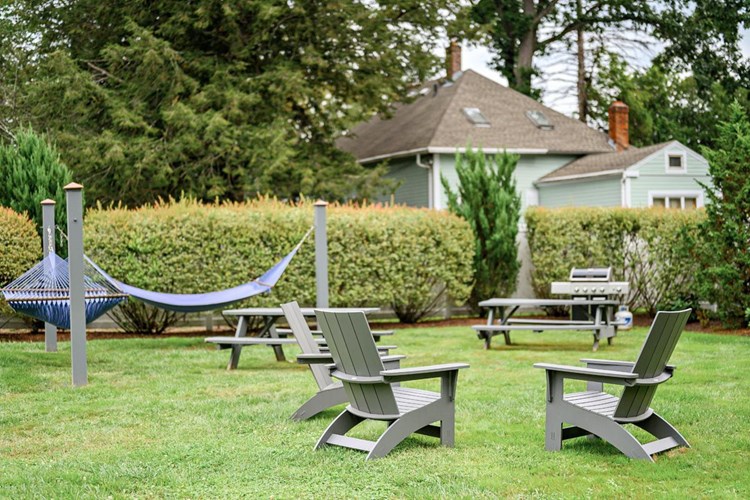 Our event lawn features hammocks, a picnic area, and Adirondack chairs.