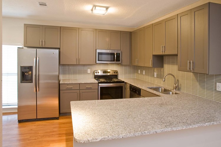 Brand-new kitchens available with stainless steel appliances and granite countertops