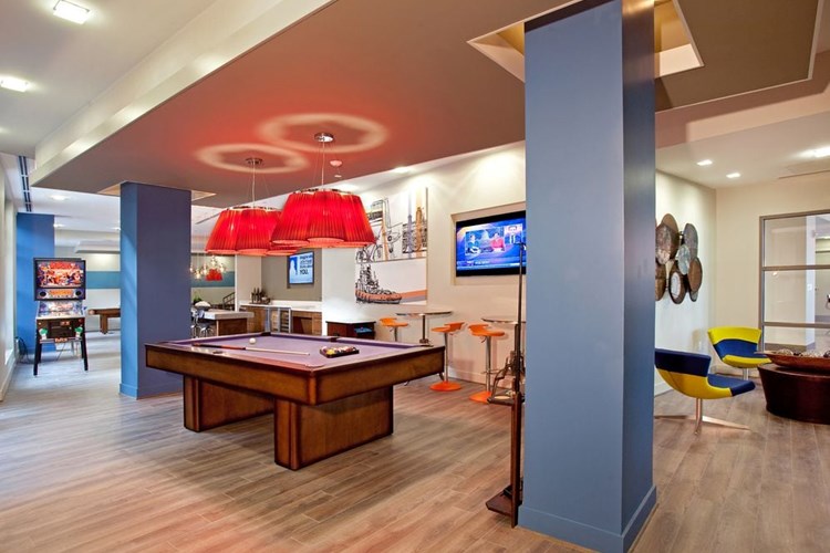 Resident lounge with arcade games, foosball and billiards