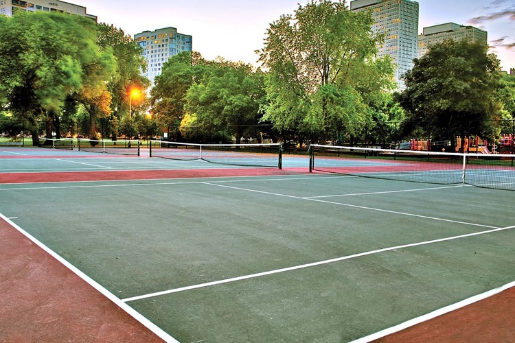 Play a match on the nearby Washington Park tennis courts