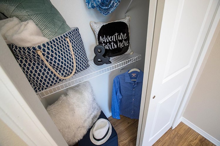Spacious closets with built-in organizers. Plenty of room for all your clothes, shoes and accessories.