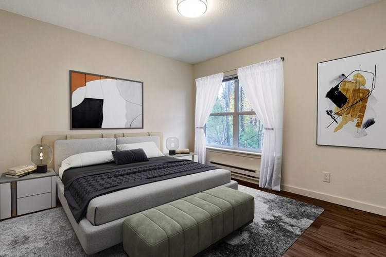 Renovated Package I bedroom with hard surface flooring