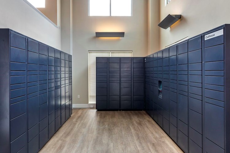 Package room with Amazon Hub Lockers