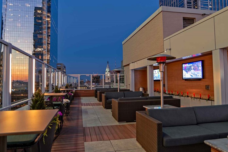 Rooftop social deck boasts amazing city views