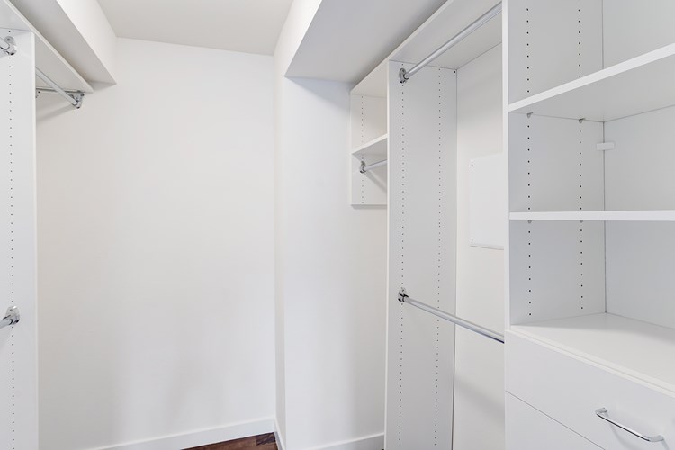 Select homes feature spacious walk-in closets with built-in storage