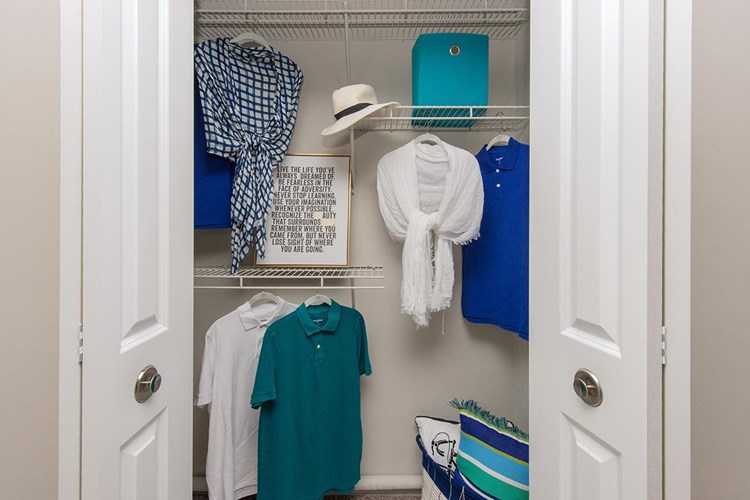 Closets with built-in organizers.
