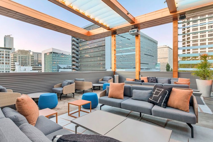 Rooftop with lounge seating