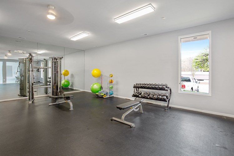 Fitness Center Free Weights at Lakeside Village Apartments, Clinton Township, MI