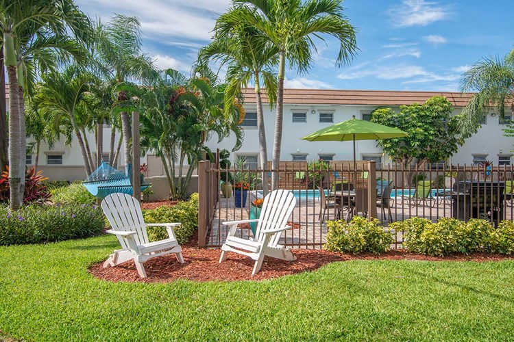 A nice location to sit and relax and enjoy your south Florida surroundings and our beautiful lush landscaping.