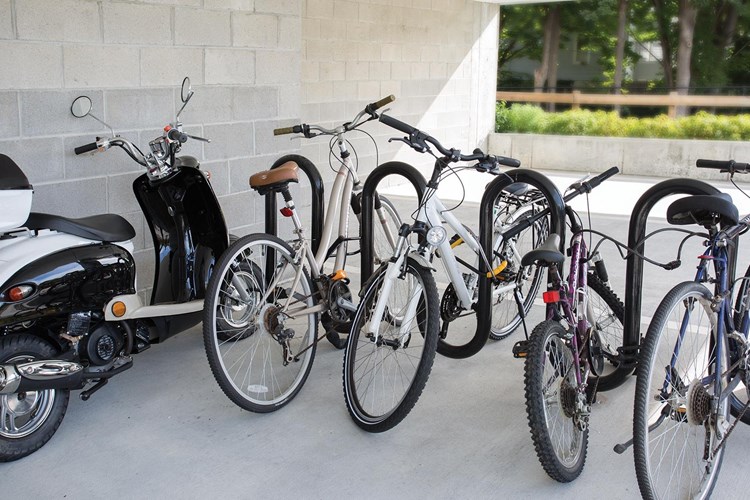 Convenient bike rack located on site
