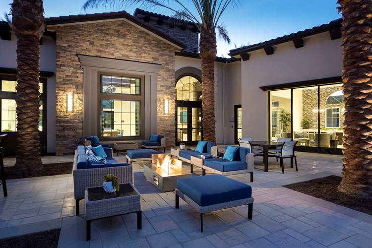 Outdoor Fireplace and Lounge Seating