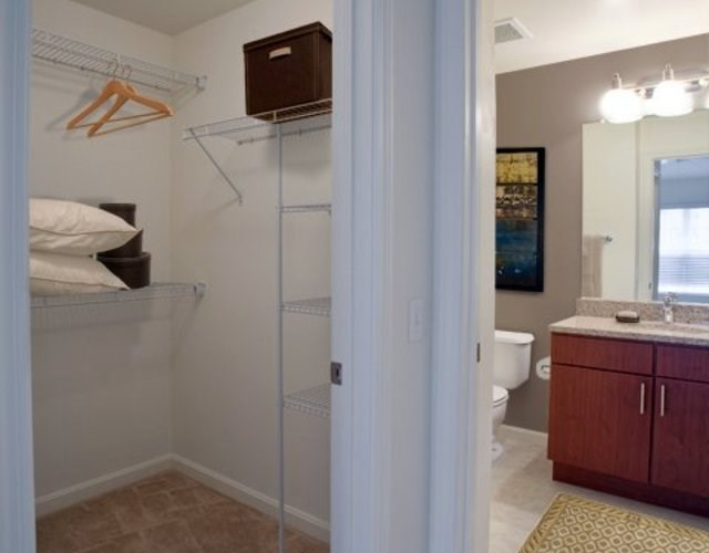 Two Bedroom Townhome (BT3) Master Bedroom Walk-In Closet/Bathroom