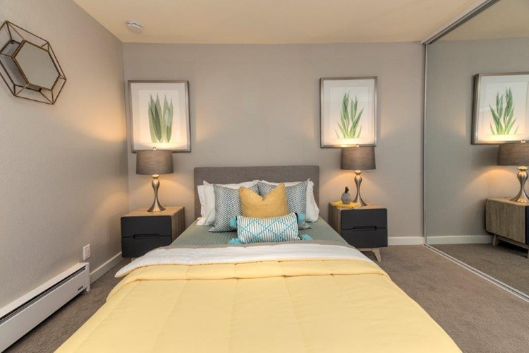 Parkside Apartments bedroom and nightstands