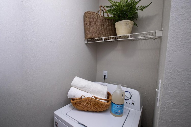 Full size washer and dryer appliances included in your apartment home.