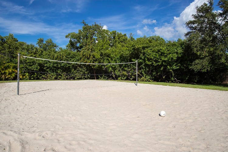 Play a game with friends at our sand volleyball court.