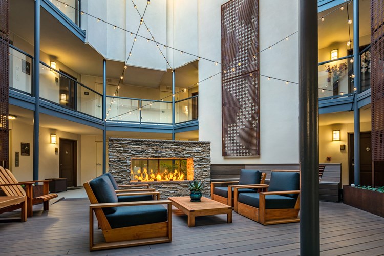 Relax in one of our atrium social spaces
