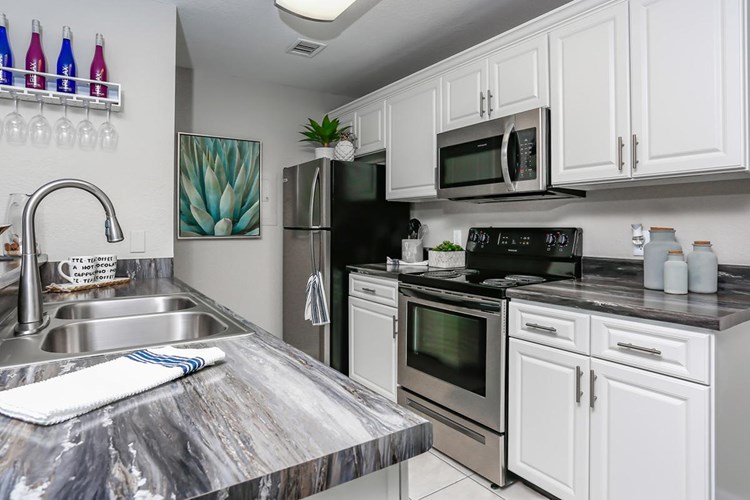 Our newly renovated apartments feature stainless steel appliances. 