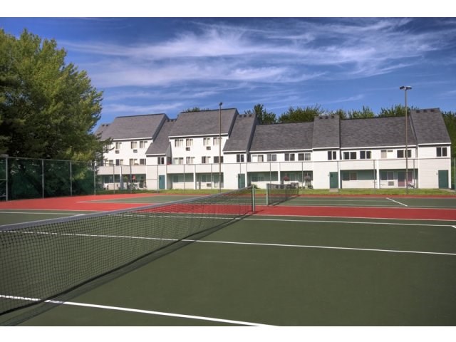 Two lighted tennis courts