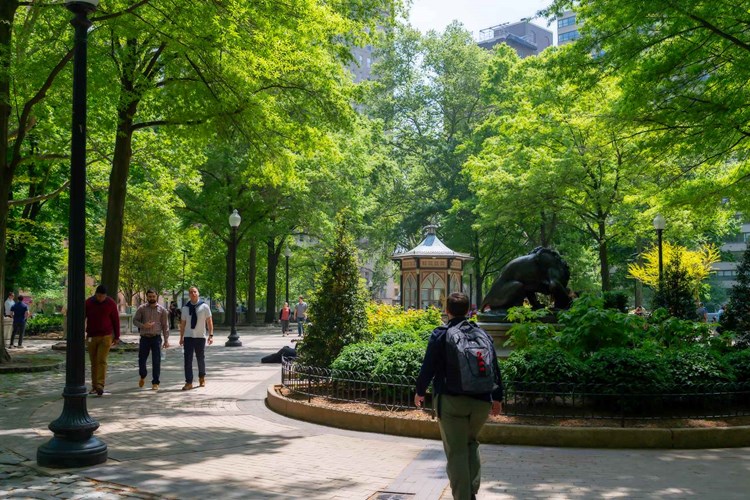 Rittenhouse Square is a great place to take a stroll or relax and picnic