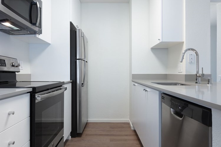 Renovated Package I kitchen with hard surface flooring
