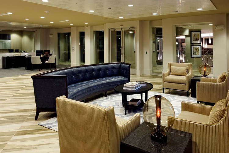 Leasing center and lobby with lounge seating