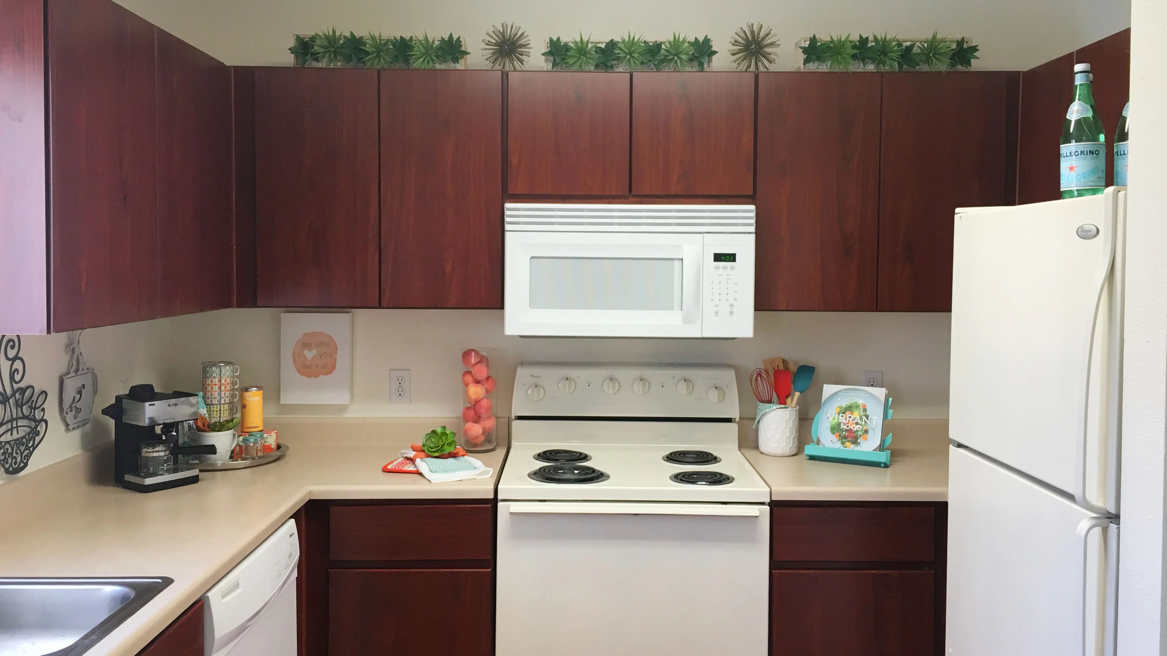 Prepare meals and taste joy in your pristine kitchen.