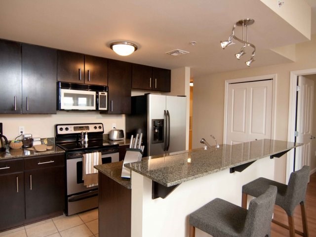 Fully Equipped Kitchens with Stainless Steel Appliances